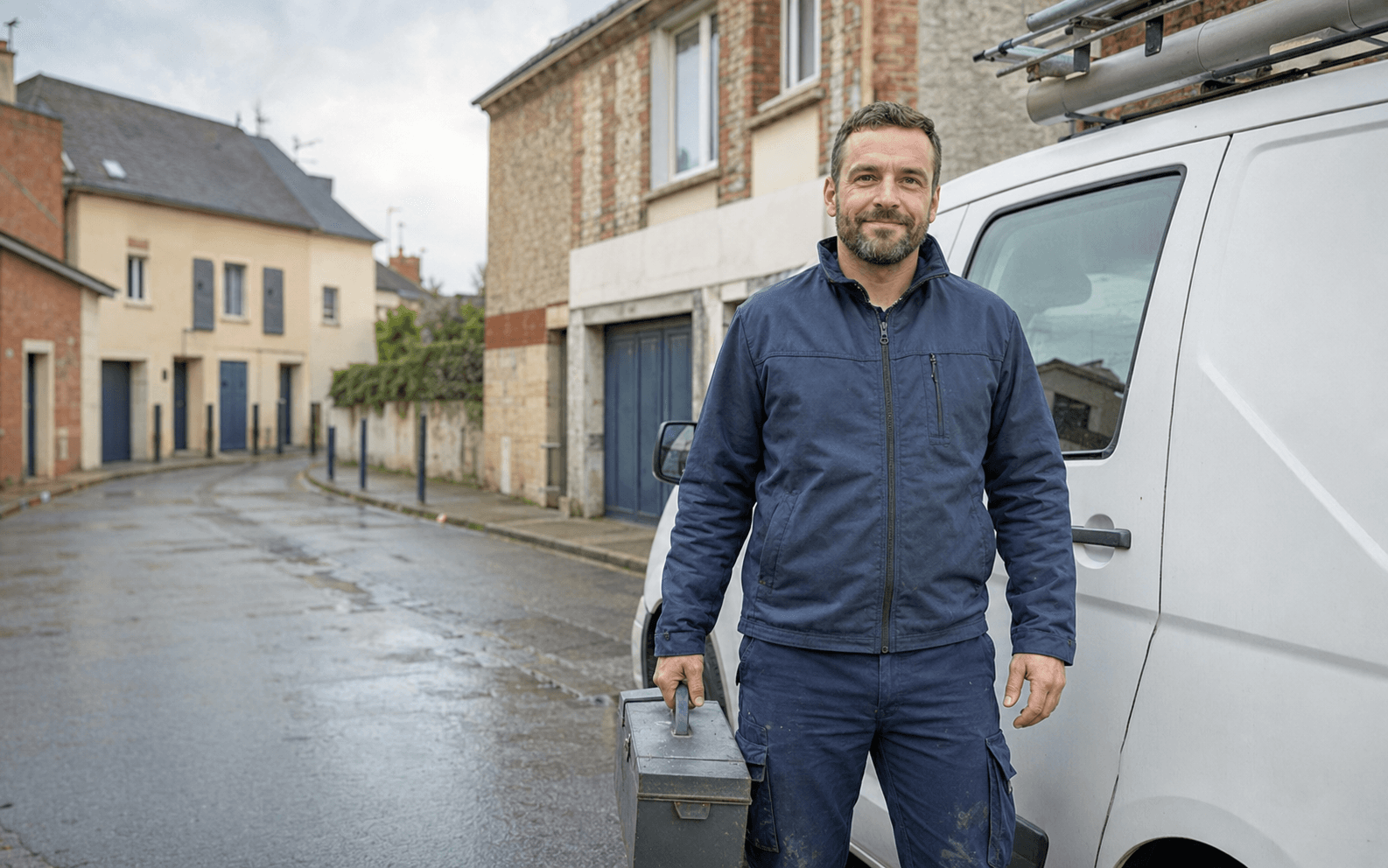 Artisan plombier Tuyaut'Eure devant sa camionnette
